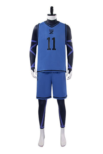 Blue Lock Costume Yoichi Isagi Jersey Cosplay Number 11 Blue Uniform Outfits Halloween Carnival Suit